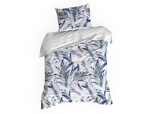 Obliečky na posteľ z mikrovlákna - Alana ozdobené tlačou exotických listami, prikrývka 140 x 200 cm + 1x vankúš 70 x 80 cm